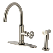 Kitchen Faucet, Ostro, Single Handle with Side Spray in Brushed Nickel