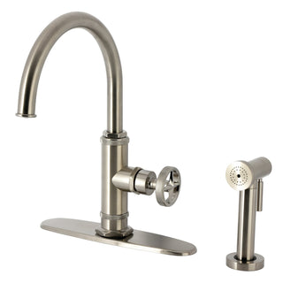 Kitchen Faucet, Ostro, Single Handle with Side Spray in Brushed Nickel