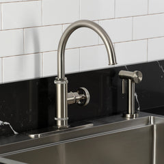 Kitchen Faucet, Ostro, Single Handle with Side Spray in Brushed Nickel