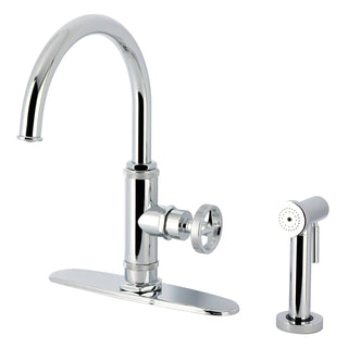 Kitchen Faucet, Ostro, Single Handle with Side Spray in Polished Chrome