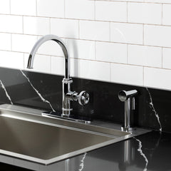 Kitchen Faucet, Ostro, Single Handle with Side Spray in Polished Chrome