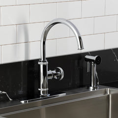 Kitchen Faucet, Ostro, Single Handle with Side Spray in Polished Chrome