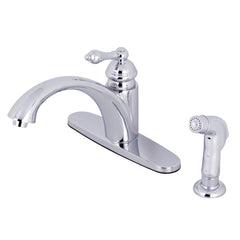 Kitchen Faucet, Vintage, Single Handle with Side Sprayer in Polished Chrome