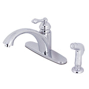 Kitchen Faucet, Vintage, Single Handle with Side Sprayer in Polished Chrome