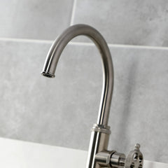 Kitchen Faucet, Webb, Single-Handle with Brass Side Sprayer in Brushed Nickel