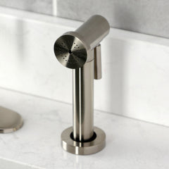 Kitchen Faucet, Webb, Single-Handle with Brass Side Sprayer in Brushed Nickel