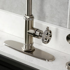 Kitchen Faucet, Webb, Single-Handle with Brass Side Sprayer in Brushed Nickel