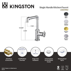 Kitchen Faucet, Wendell, Single-Handle 1-Hole in Matte Black