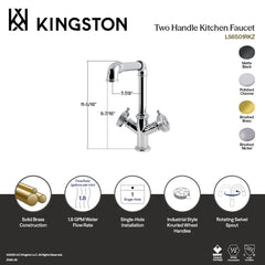 Kitchen Faucet, Wendell, Two-Handle 1-Hole in Polished Chrome