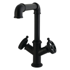 Kitchen Faucet, Wendell, Two-Handle with Knurled Handles in Matte Black