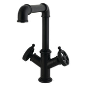 Kitchen Faucet, Wendell, Two-Handle with Knurled Handles in Matte Black