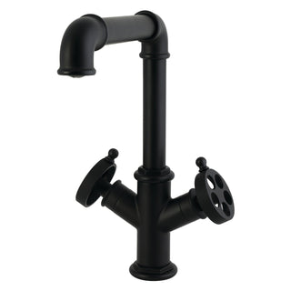 Kitchen Faucet, Wendell, Two-Handle with Knurled Handles in Matte Black