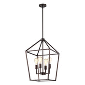 Kitchen Island Pendant Light, 4-Light Open Cage in Oil Rubbed Bronze