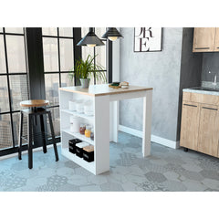 Kitchen Island Table, Engineered Wood Base and Countertop, With Shelf