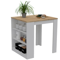 Kitchen Island Table, Engineered Wood Base and Countertop, With Shelf