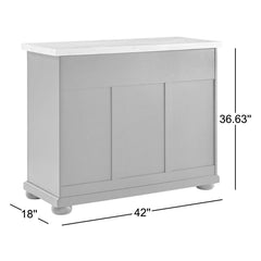 Kitchen Island with 2 Drawers and 4 Doors, Navy Base with Natural Wood Top