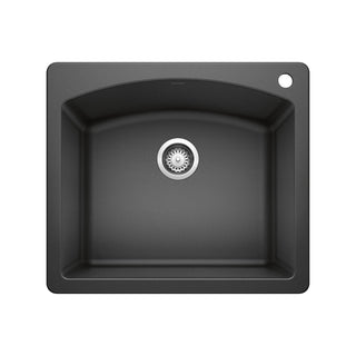 Kitchen Sink, Diamond, Single Bowl, Dual Mount, 25", Anthracite