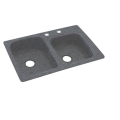 Kitchen Sink, Double Bowl, Solid Surface, 33 Inch, Off White