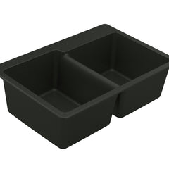 Kitchen Sink, Host, Dual Mount, Double Bowl, Granite, Black