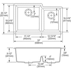 Kitchen Sink, Quartz Classic, Undermount, Double Basin, Mocha
