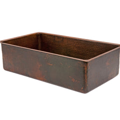 Kitchen Sink, Single Basin, Hammered Copper, 33 Inch, Dual Mount