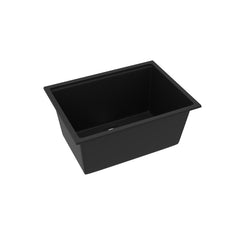 Kitchen Sink Workstation, Single Bowl, Quartz Composite, 25 x 19 In, Matte Black