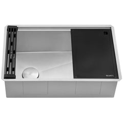 Kitchen Sink Workstation, Undermount, Offset Drain, 16 Gauge, 33-Inch, Stainless Steel