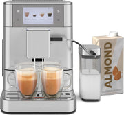 Front | KitchenAid KF8 fully automatic espresso machine front view with control panel in brushed stainless steel