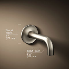 Kohler Purist Wall Mounted Tub Spout in Vibrant Brushed Nickel | product photo
