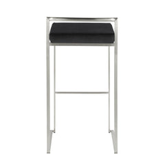 Front | Straight-on view of the Kolvern Calogero Low Back Bar Stool Pair