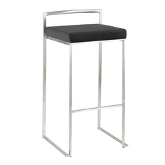 Angle | Three-quarter view of the Kolvern Calogero Low Back Bar Stool Pair