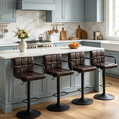 Room | The Kolvern Castellaro 4-Piece Swivel Adjustable Bar Stool in a styled room