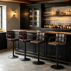 Room | The Kolvern Castellaro 4-Piece Swivel Adjustable Bar Stool in a styled room