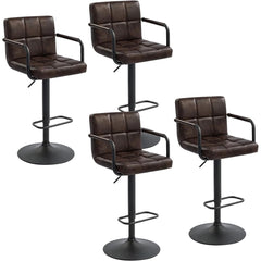 Angle | Three-quarter view of the Kolvern Castellaro 4-Piece Swivel Adjustable Bar Stool