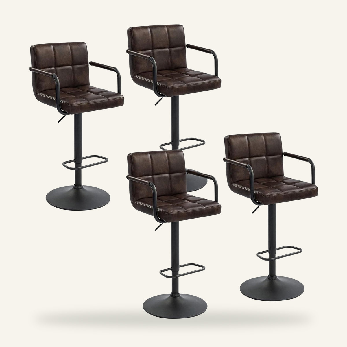 Kolvern Castellaro 4-Piece Swivel Adjustable Bar Stool
