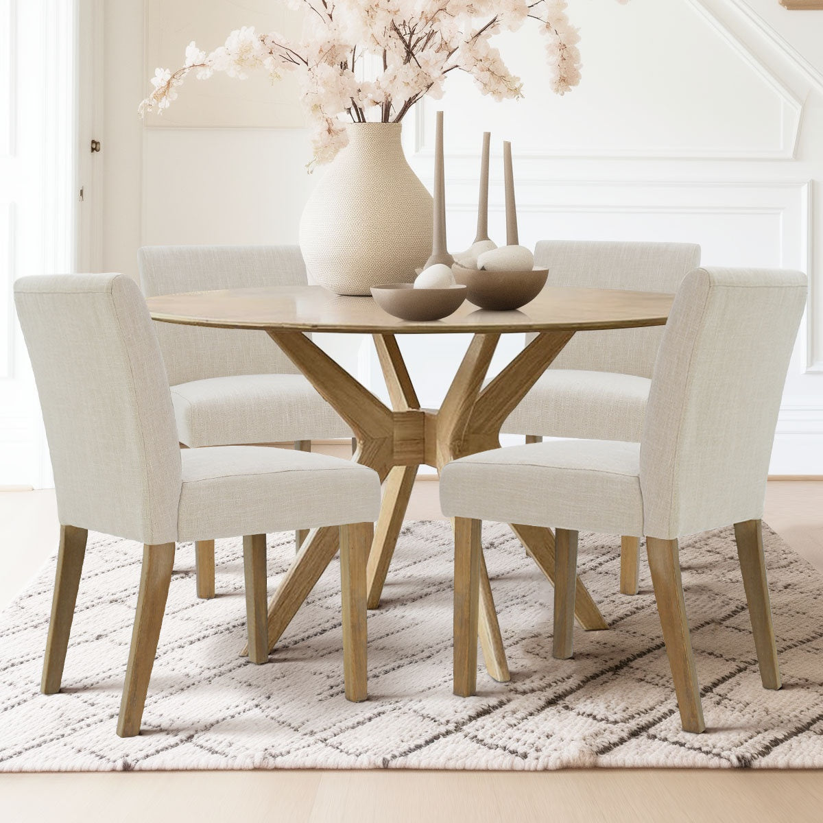 Kolvern Ciauli Linen Dining Chairs, Set of 4