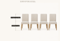 Detail | seat height and back height, one chair shown, sold as a set of four