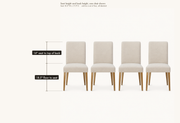 Detail | seat height and back height, one chair shown, sold as a set of four