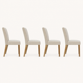 Side | true side profile of all four chairs showing the seat depth and leg taper