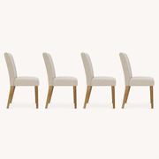 Side | true side profile of all four chairs showing the seat depth and leg taper