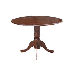 Angle | Three-quarter view of the Kolvern Dattilo Round Pedestal Drop-Leaf Dining Table