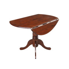 Angle | Three-quarter view of the Kolvern Dattilo Round Pedestal Drop-Leaf Dining Table