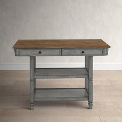 Front | Straight-on view of the Kolvern Faraglione Wood Kitchen Island