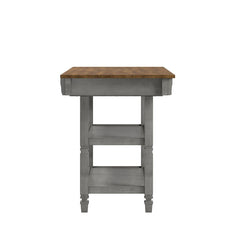 Side | Side view of the Kolvern Faraglione Wood Kitchen Island