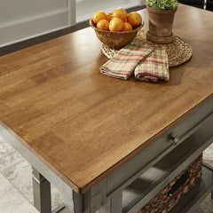 Detail | Close view of the Kolvern Faraglione Wood Kitchen Island