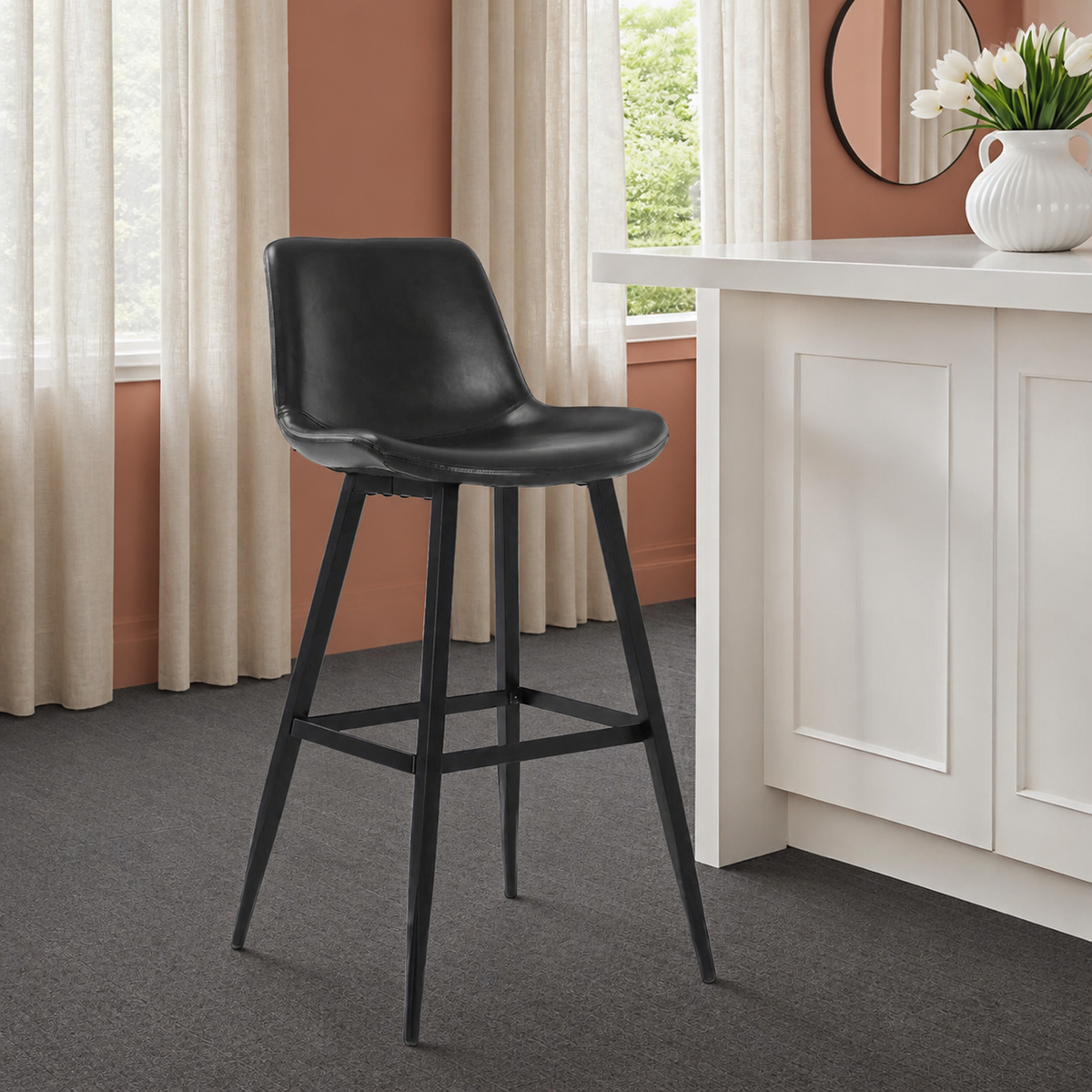 Kolvern Forgiavecchia Faux Leather Bar Stool