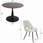Kolvern Ginostra 4 Person Pedestal Dining Set | untouched supplier studio 5
