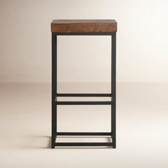 Front | Straight-on view of the Kolvern Immeruta Wood Bar Stool