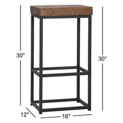 Angle | Three-quarter view of the Kolvern Immeruta Wood Bar Stool