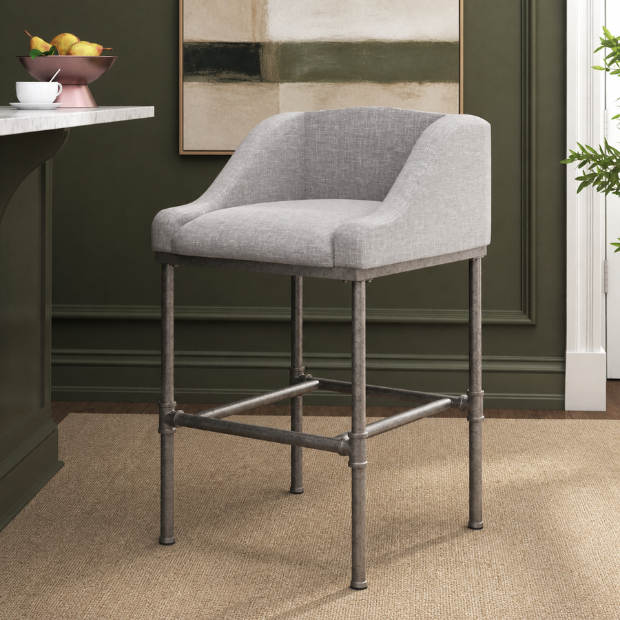 Kolvern Labronzo Metal Bar Stool in a restyled supplier room | Pipeline B room-shell edit 1